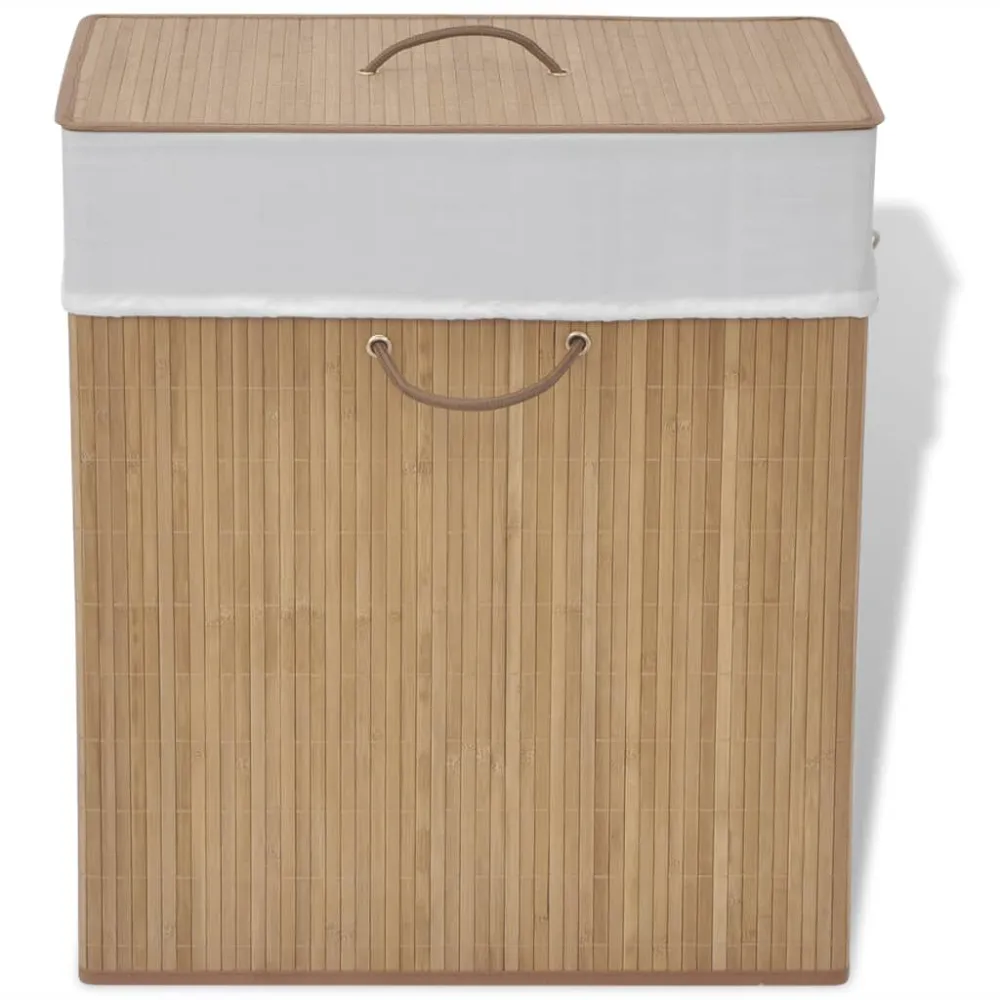 Cesto retangular para roupa suja bambu integral