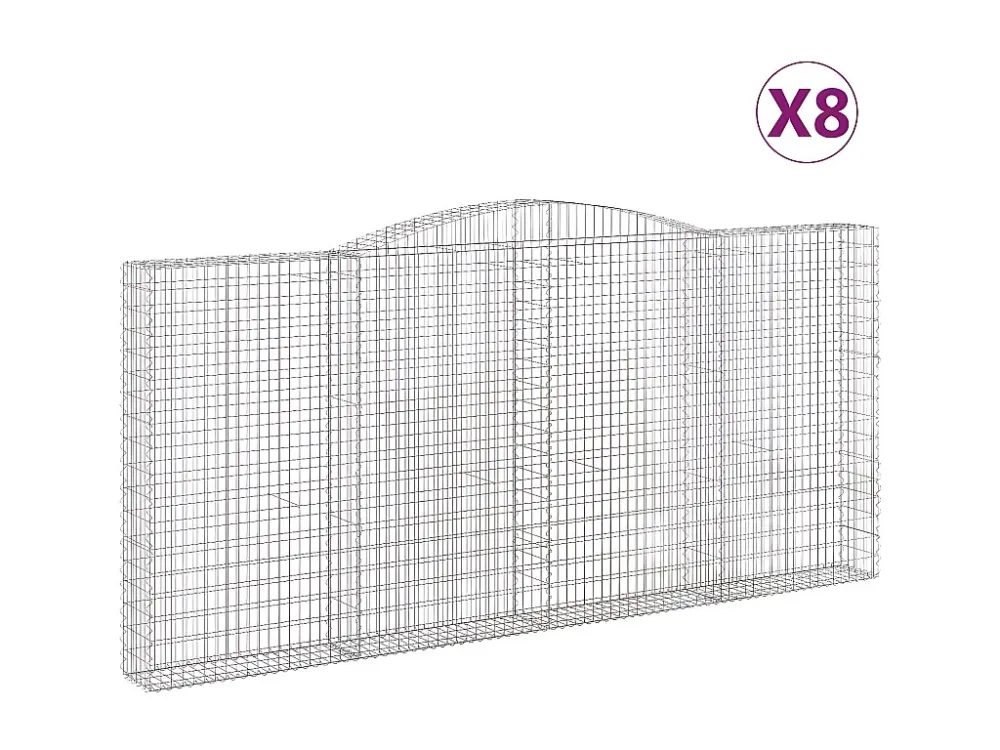 Cestos gabião arqueados 8peças 400x30x180/200cm ferro galvanizado para Lavanderia Pequena