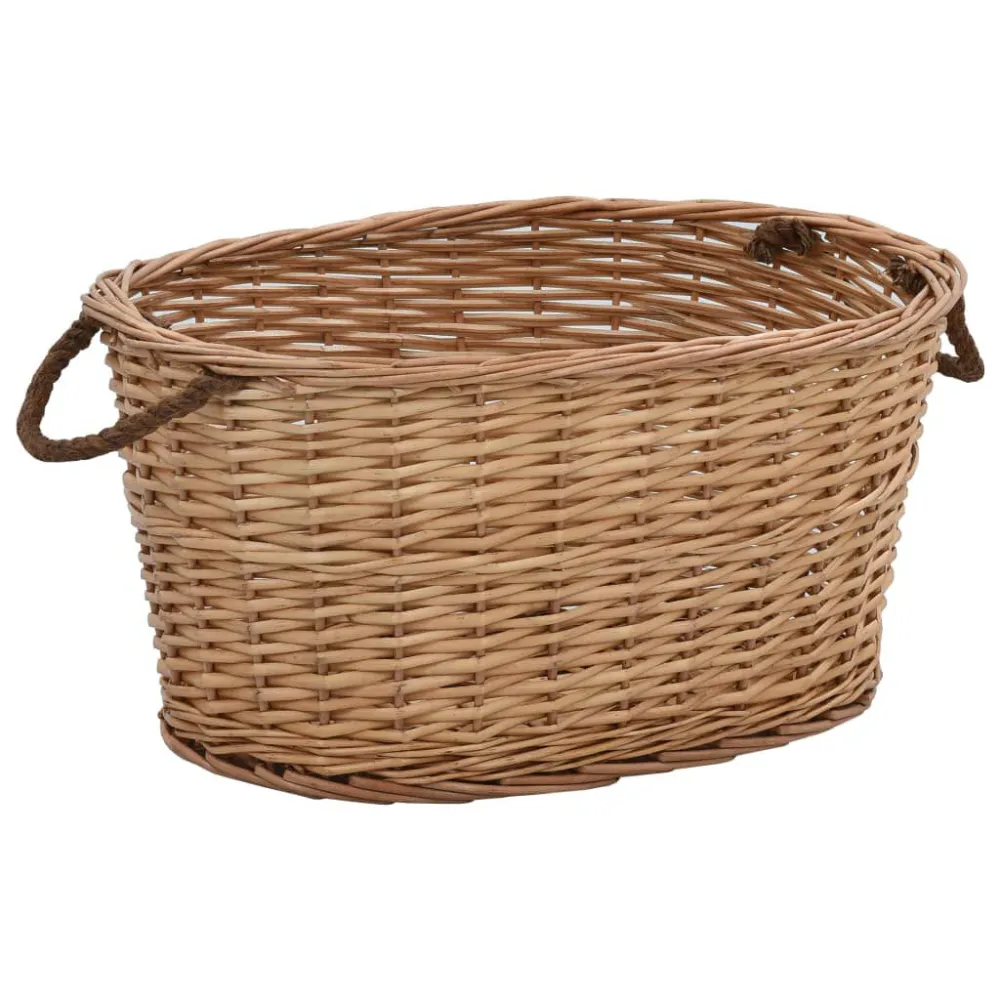 Cesto para lenha com pegas 56x40x28 cm salgueiro espontâneo