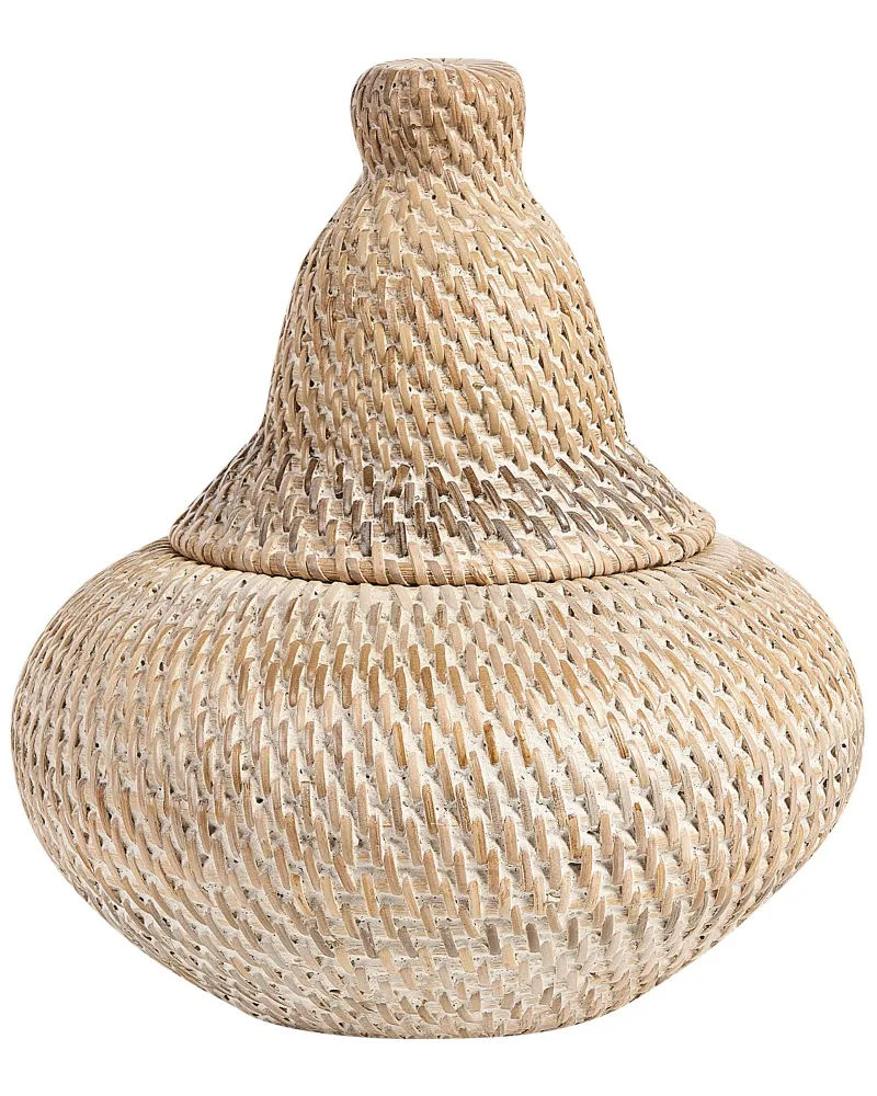 Cesto em rattan orgânico ⌀ 20 cm BILA com Etiquetas Inclusas