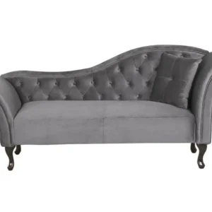 Estante para TV Chaise-longue em veludo cinzento apoio direito LATTES