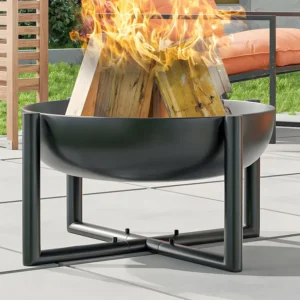 Braseiro de jardim redondo em ço - D.60 cm x .30 cm OGMA com Tampa de Proteção