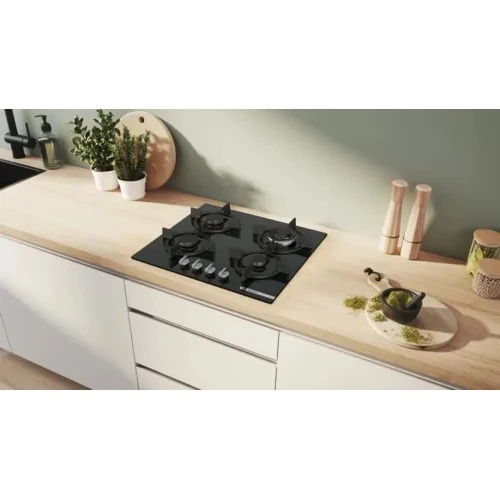 Placa Gás Bosch PPH6A6I10 | 4 Queimadores, Vidro Preto, 60cm