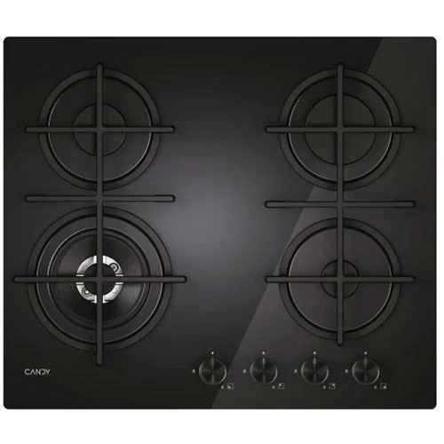 Placa Gás Espontâneo Candy CVG6BF4WTB Cristalgás | 59.5 cm | 4 Bocas | Preto