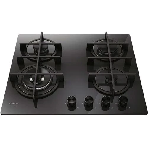 Placa Gás Espontâneo Candy CVG6BF4WTB Cristalgás | 59.5 cm | 4 Bocas | Preto