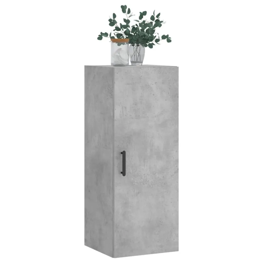 Cesta de Rattan Armário de parede 34,5x34x90 cm cinzento cimento