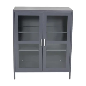 Vitrine ACERO SC80 2D 80x43x97 Cinzento Estilo Boho Chic