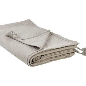 Colcha LINDULA Algodão 150 x 200 cm Taupe com Garantia de Durabilidade