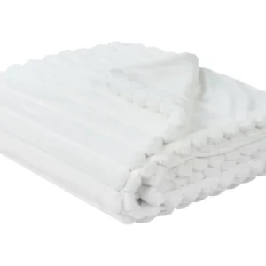 Colcha RAKYA Imitação de pele 150 x 200 cm Branco para Aquecimento Rápido