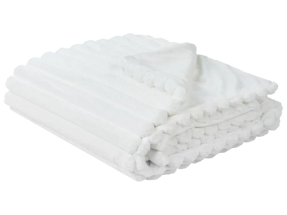 Colcha RAKYA Imitação de pele 150 x 200 cm Branco para Aquecimento Rápido