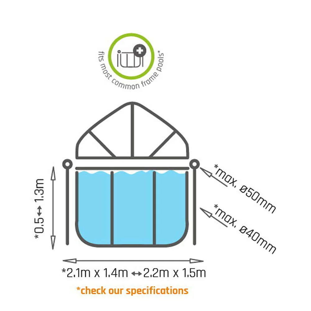 Cobertura Exit para piscina 220x150cm Ideal para Sombreamento