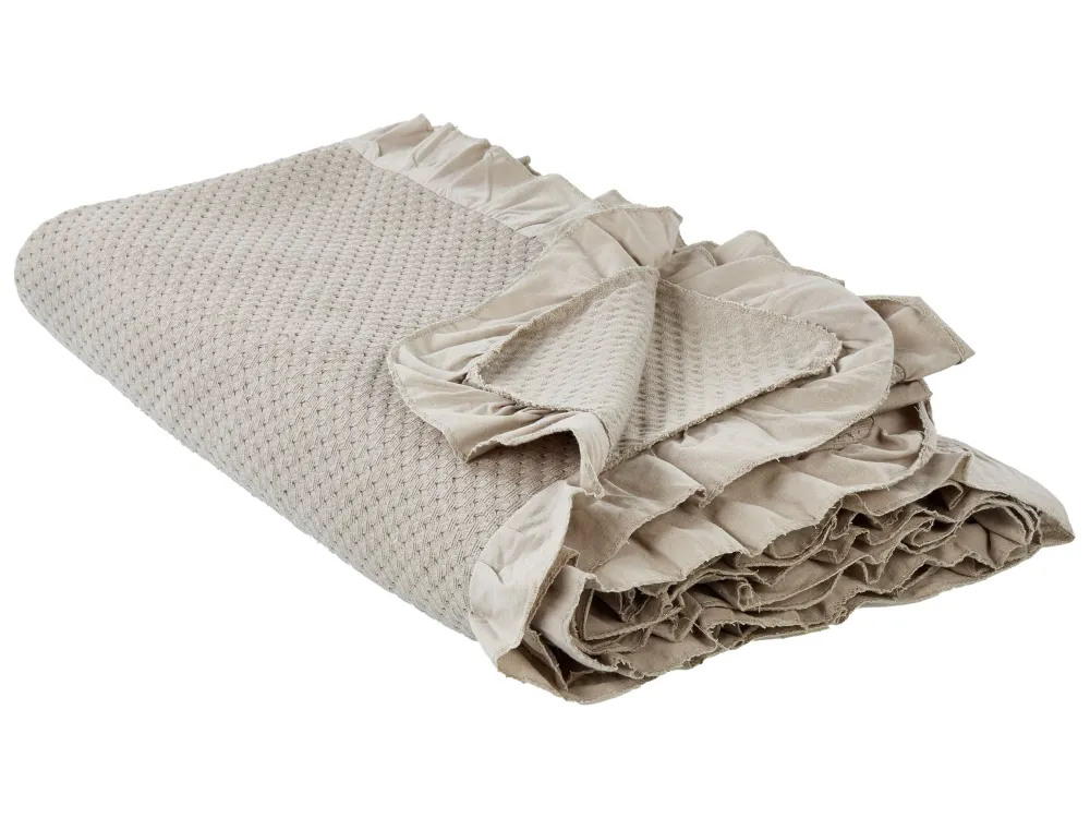 Colcha HATTON Algodão 220 x 240 cm Taupe com Garantia de Durabilidade
