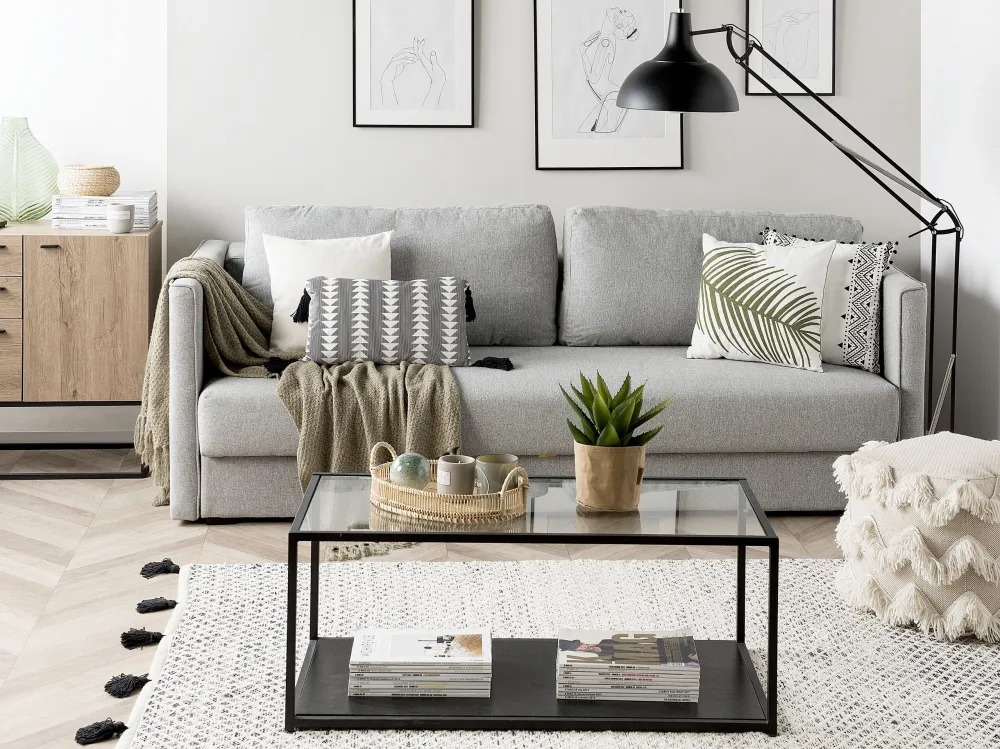 Area Rug 140 x 200 cm Carvão and White GEMLIK