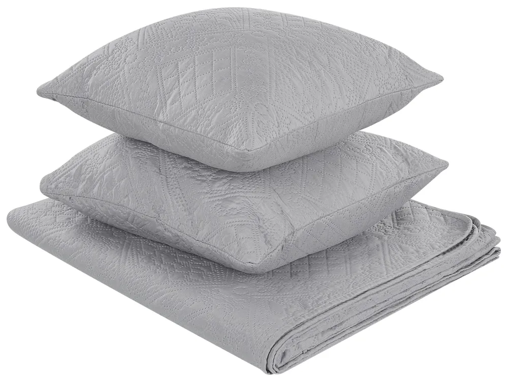 Bedspread Cushions ALAMUT 160 x 220 cm Grey