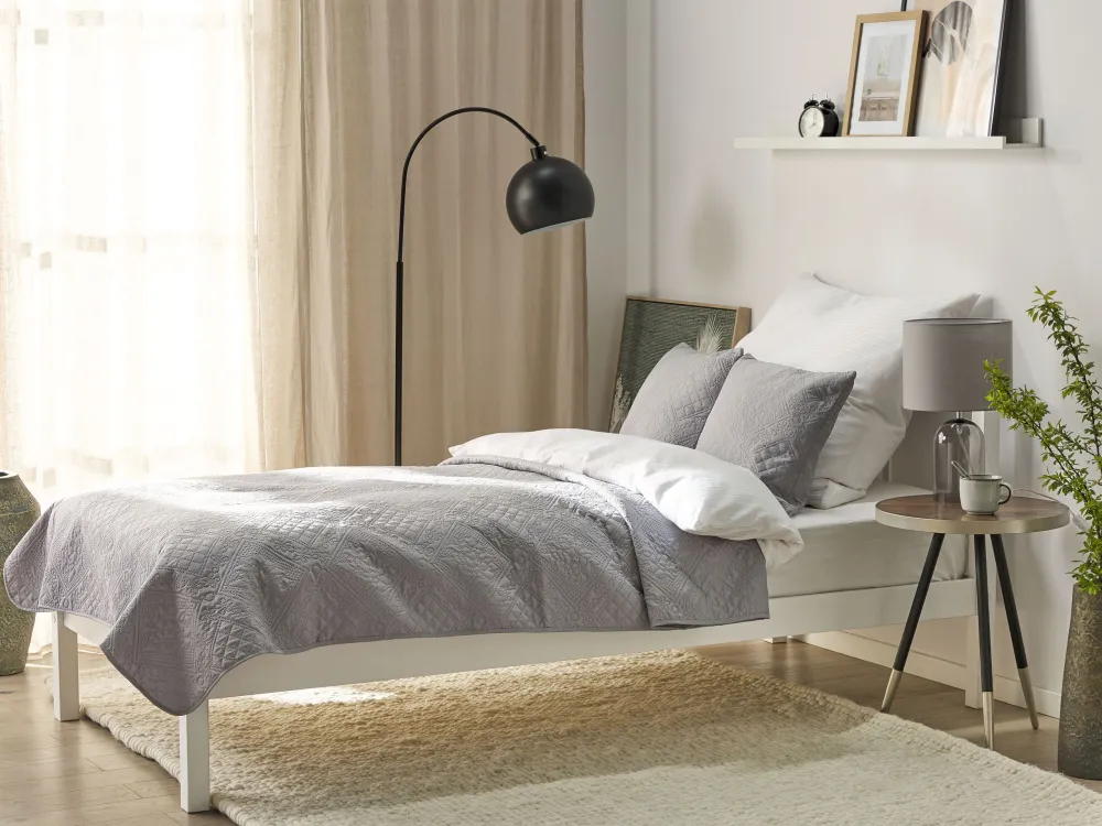 Bedspread Cushions ALAMUT 160 x 220 cm Grey