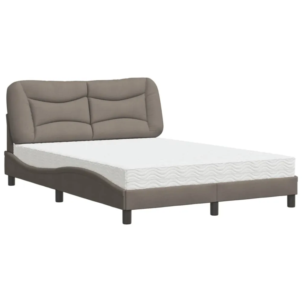 Cama com colchão 140x200 cm tecido castanho-acinzentado para Camping e Trilhas