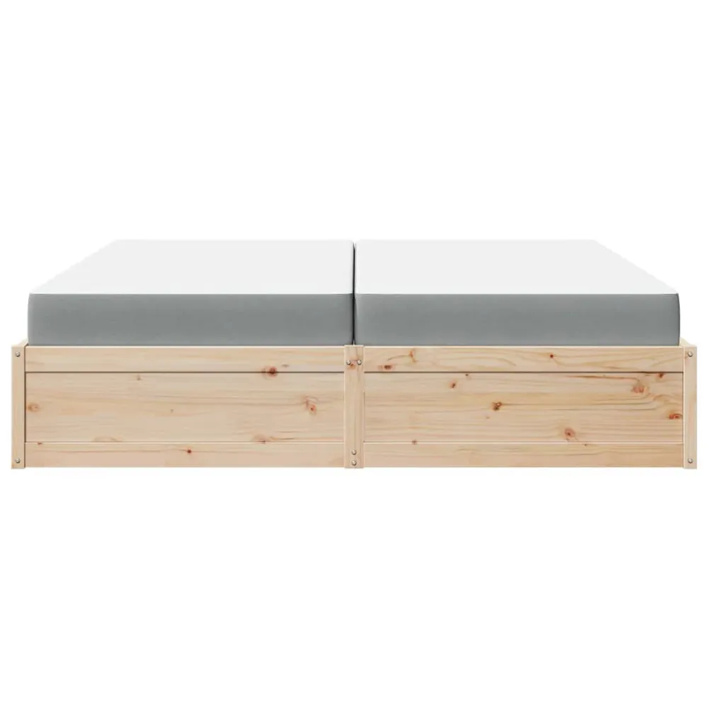 Cama com colchão 200x200 cm madeira de pinho maciç | Inflação Rápida |