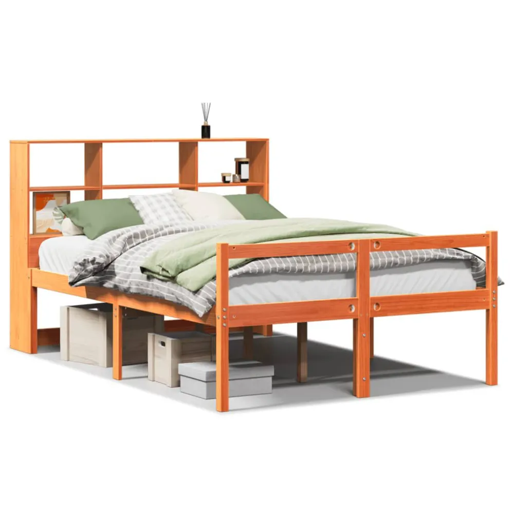 Cama com estante sem colchão 160x200 cm madeira maciç para Uso Doméstico e Camping
