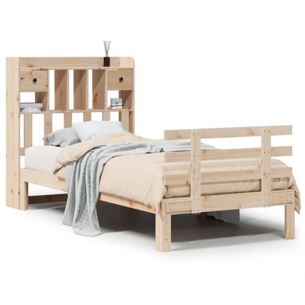 Cama com estante sem colchão 90x200 cm pinho maciço para Visitas Inesperadas