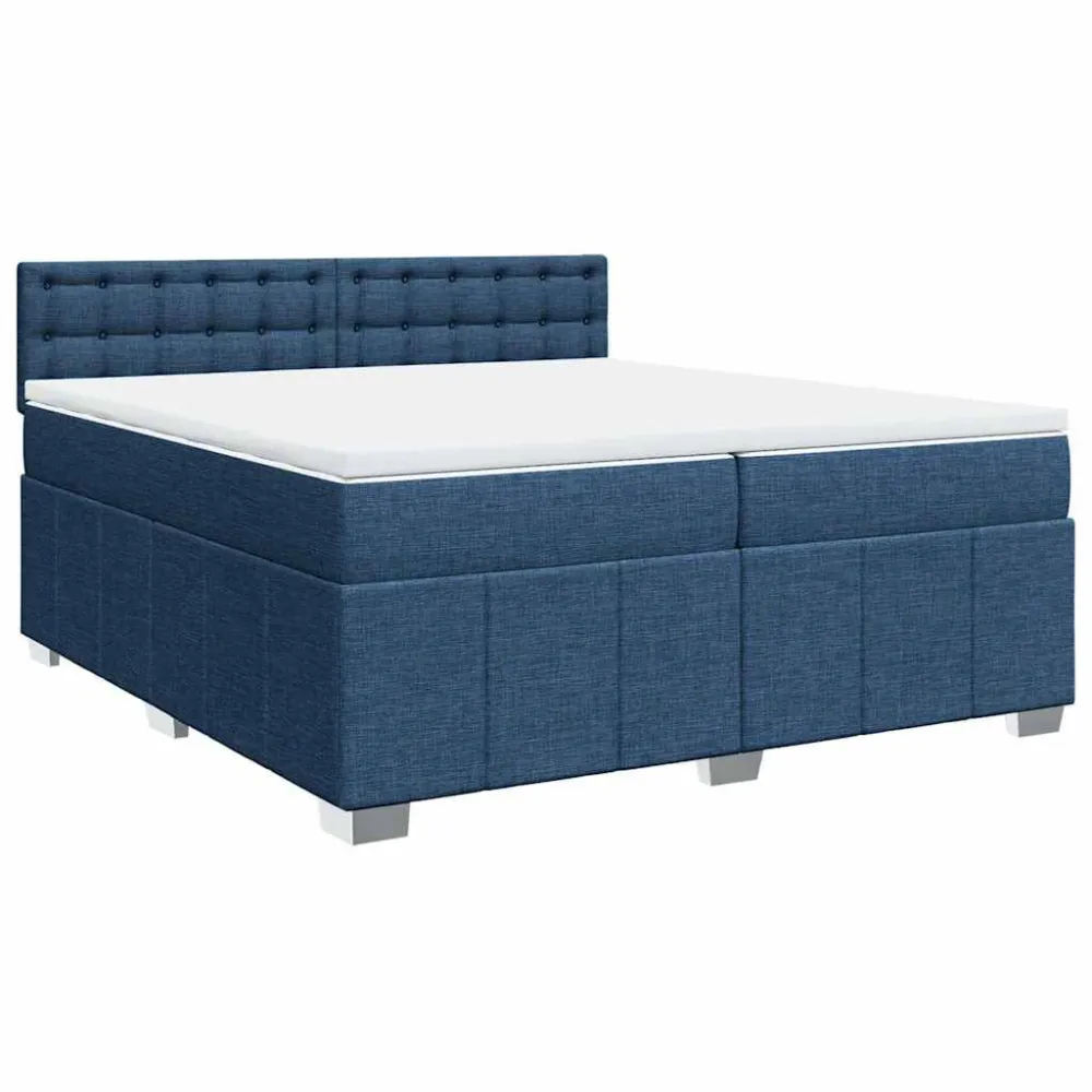 Cama com molasemcolchão 200x200 cm tecido azul (Com Capa Removível)