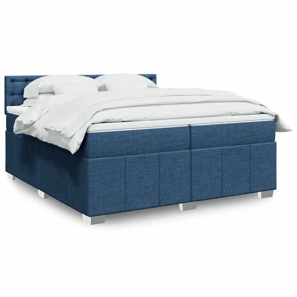 Cama com molasemcolchão 200x200 cm tecido azul (Com Capa Removível)
