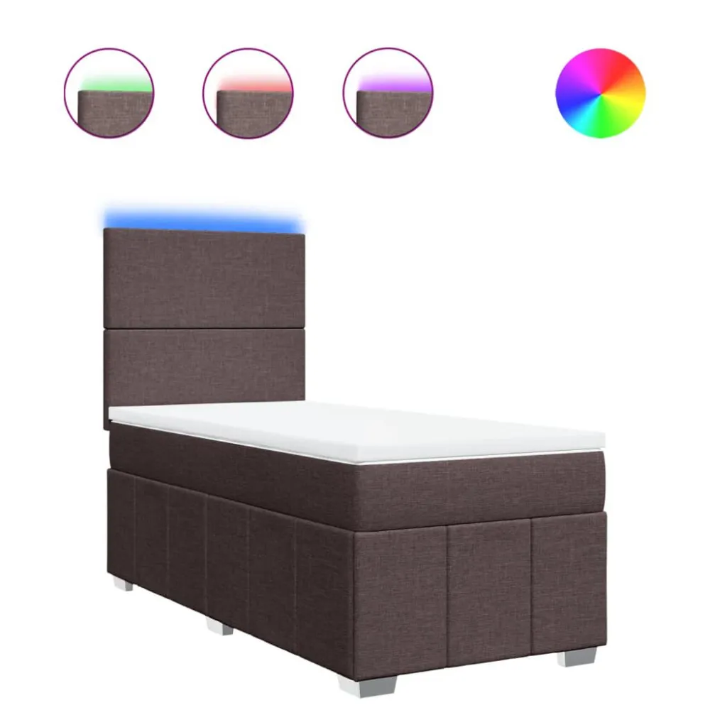 Cama com molasemcolchão 90x190 cm tecido castanho-escuro para Festas do Pijama