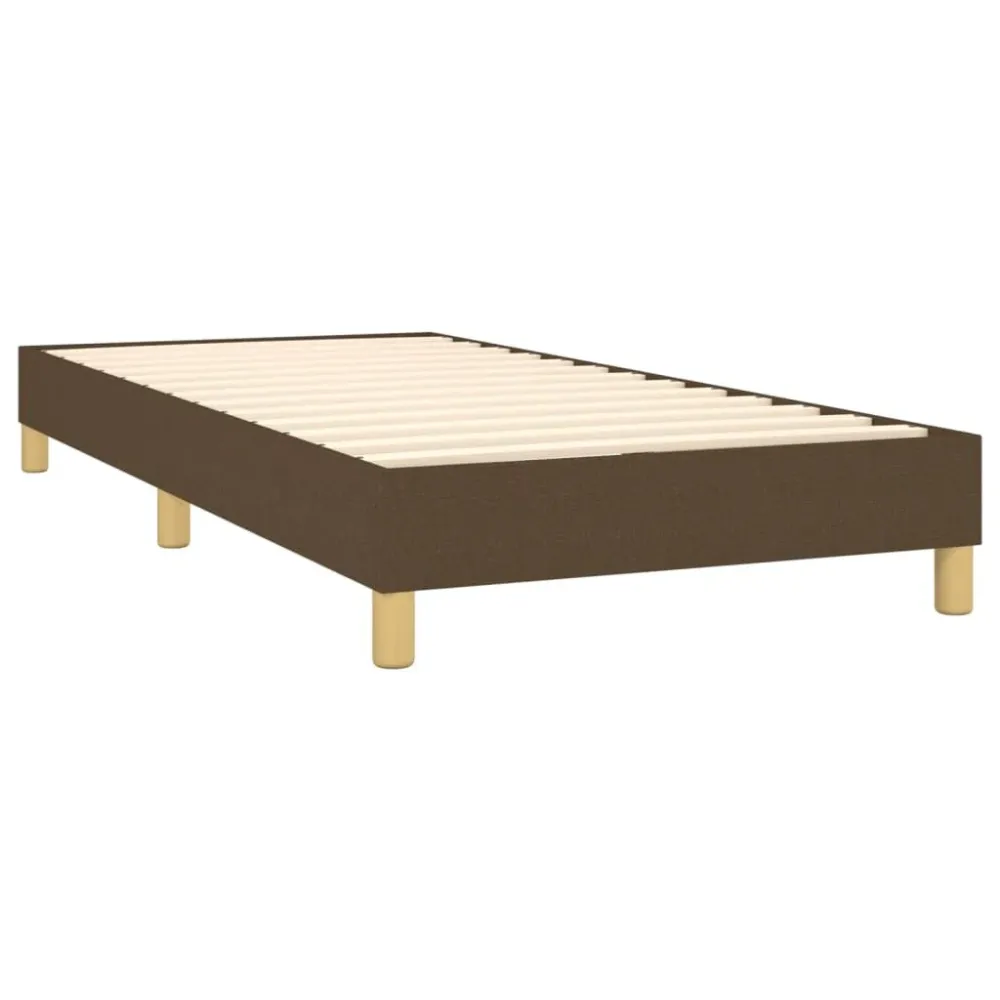 Cama com molasemcolchão 90x190 cm tecido castanho-escuro para Adultos até 120kg