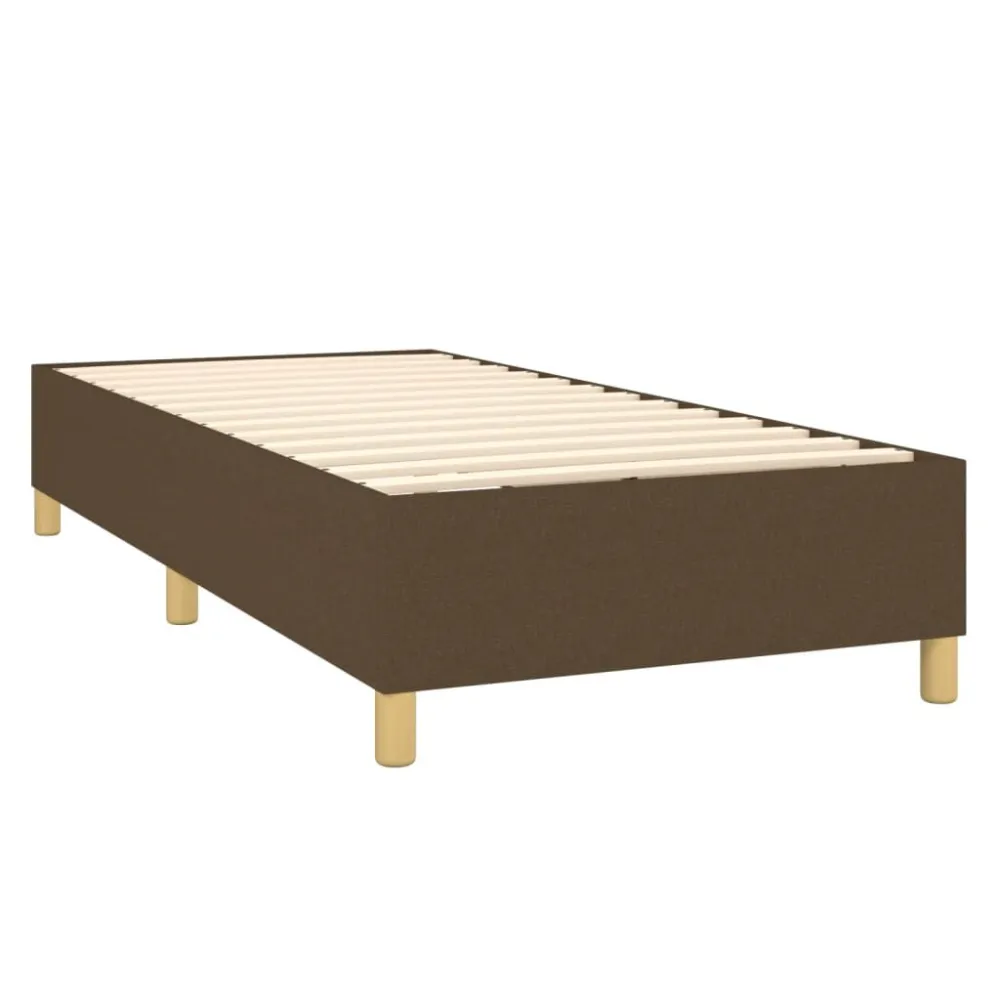 Cama com molasemcolchão 90x200 cm tecido castanho-escuro com Bomba Elétrica Inclusa