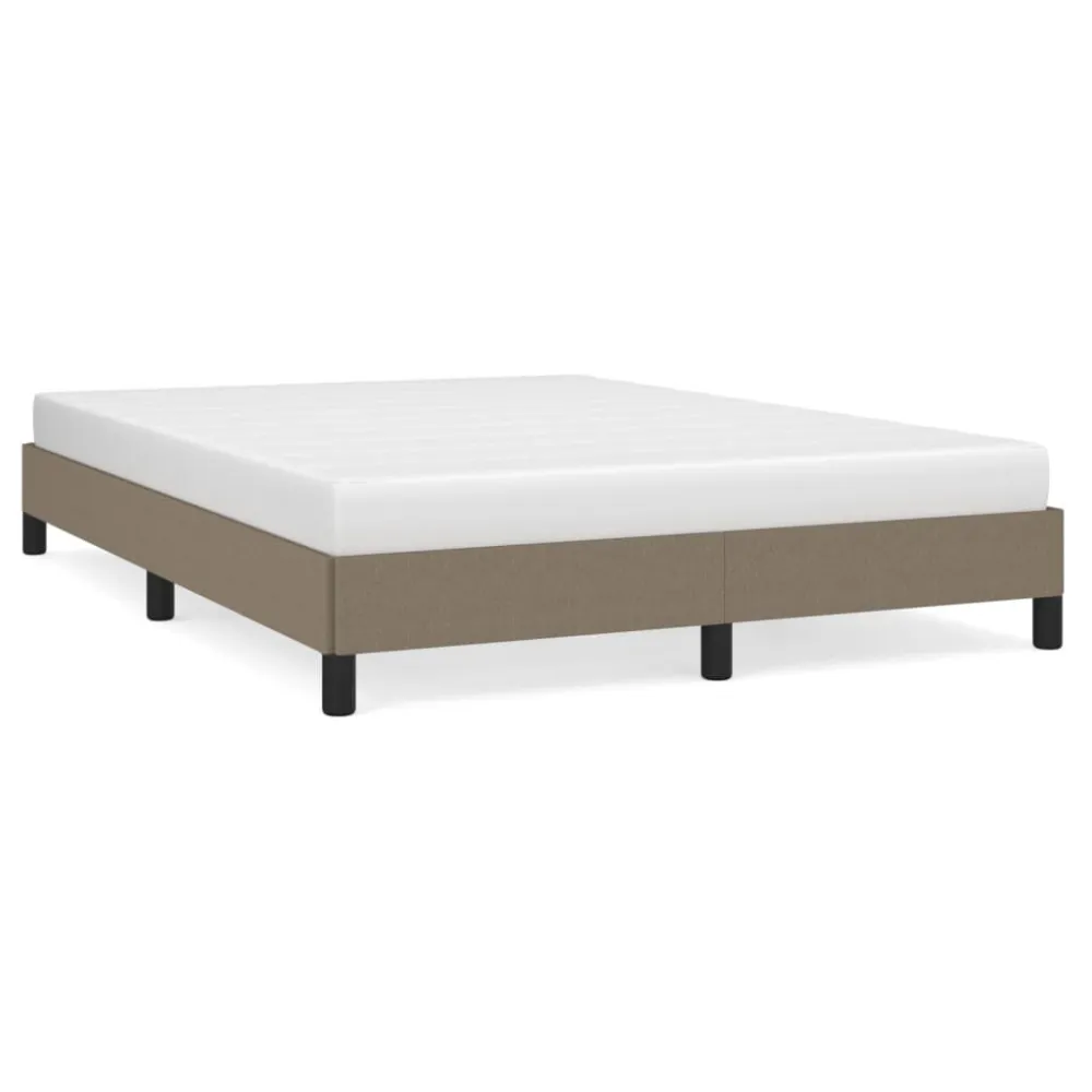 Cama sem colchão 140x200 cm tecido castanho-acinzentado Altura 20 cm