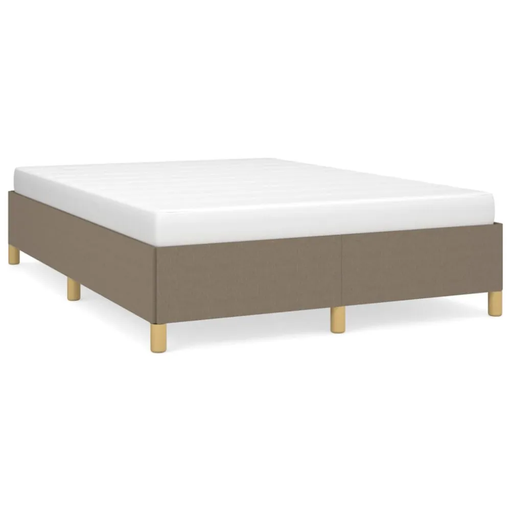 Cama sem colchão 140x200 cm tecido castanho-acinzentado Altura 20 cm