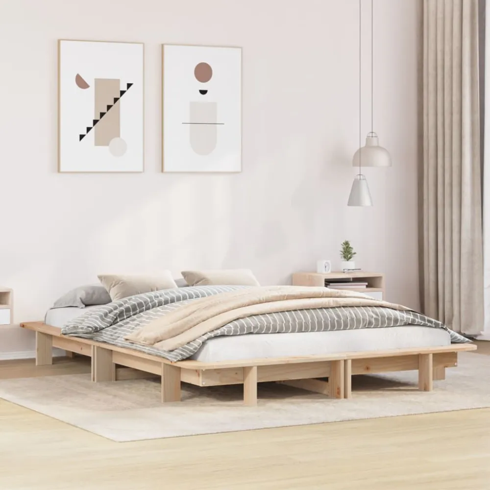 Cama sem colchão 150x200 cm madeira de pinho maciç para Uso Doméstico e Camping