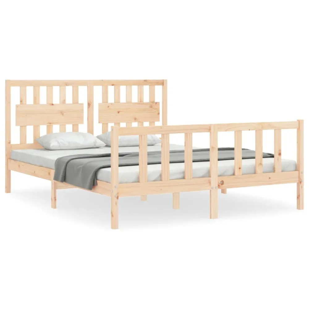 Cama sem colchão 160x200 cm madeira de pinho maciç para Adultos até 120kg