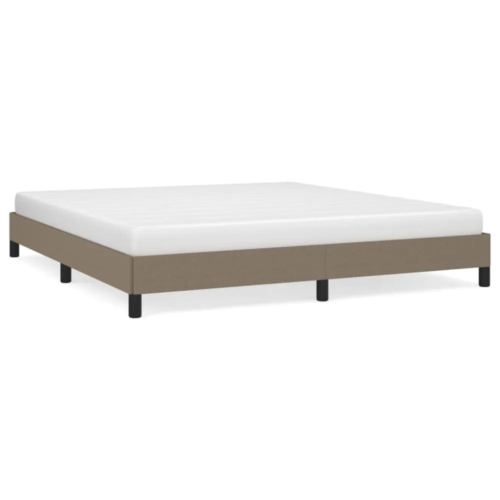 Cama sem colchão 160x200 cm tecido castanho-acinzentado Altura 20 cm