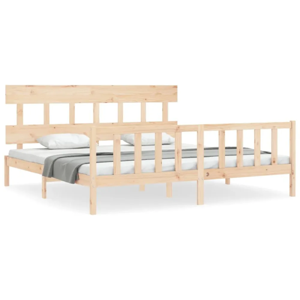 Cama sem colchão 200x200 cm madeira de pinho maciç Altura 20 cm