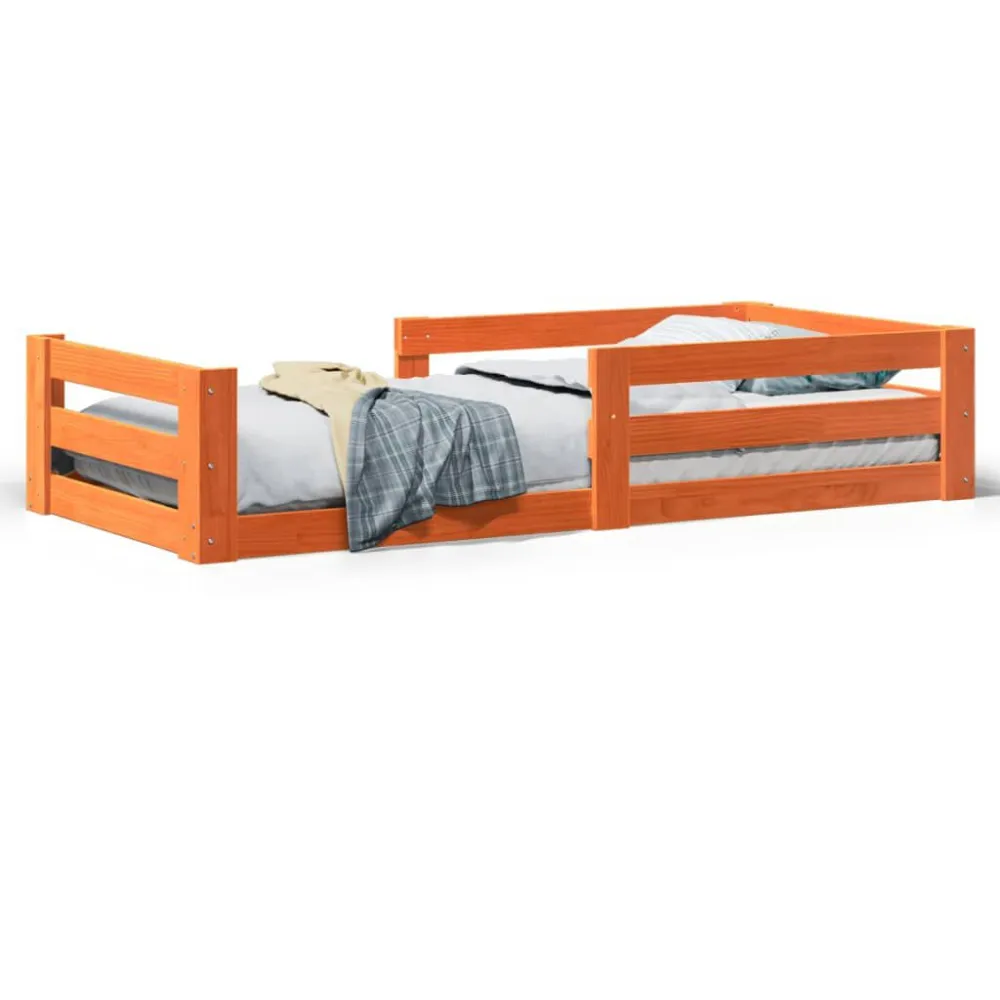 Cama sem colchão 75x190 cm madeira de pinho maciç castanho-mel para Adultos até 120kg