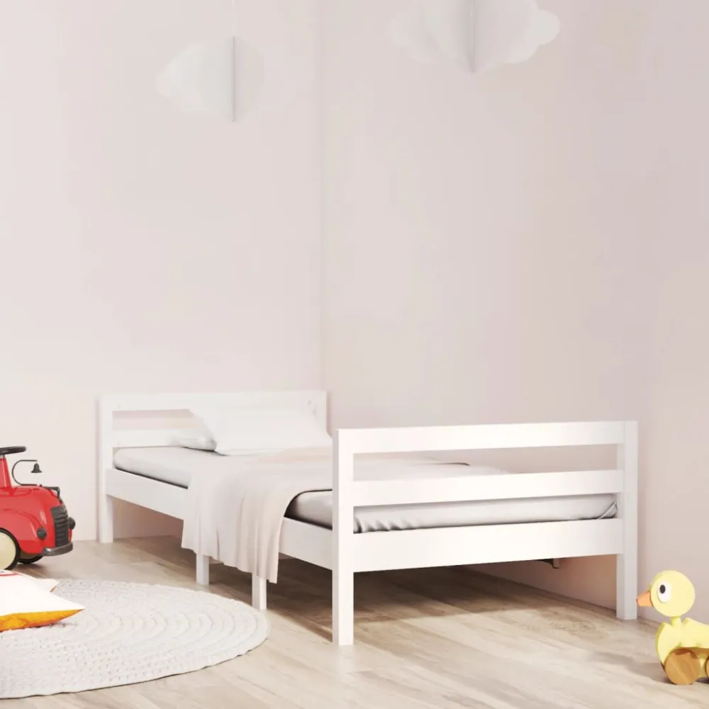 Cama sem colchão 90x190 cm madeira de pinho maciç branco para Adultos até 120kg
