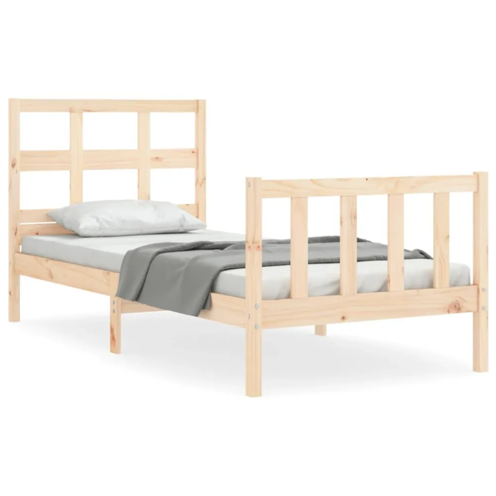 Cama sem colchão 90x200 cm madeira de pinho maciç (Com Capa Removível)
