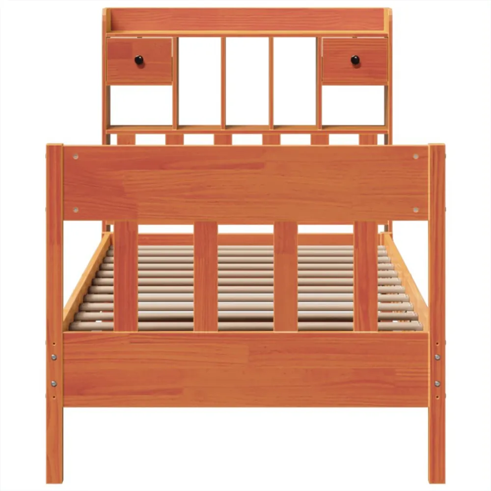 Cama sem colchão 90x200 cm pinho maciço castanho-mel para Adultos até 120kg