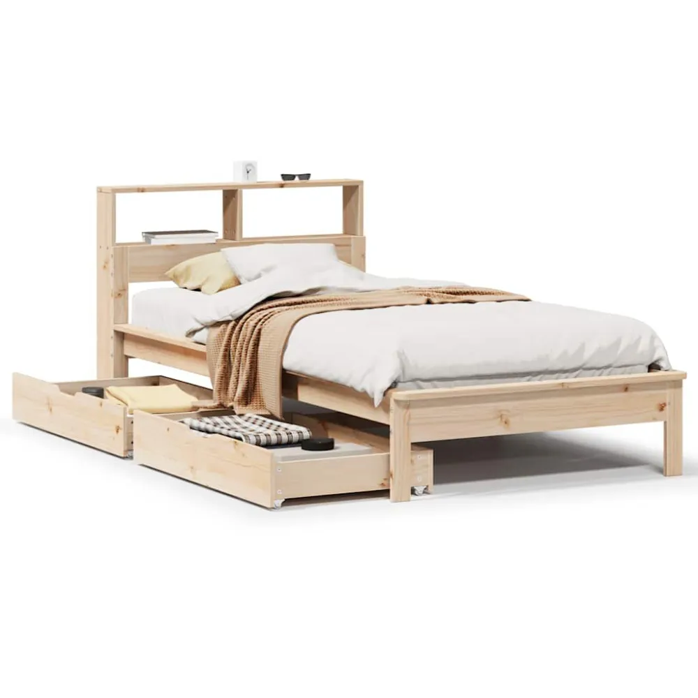 Certificado Anti-Alérgico Cama com estante sem colchão 90x200 cm pinho maciço
