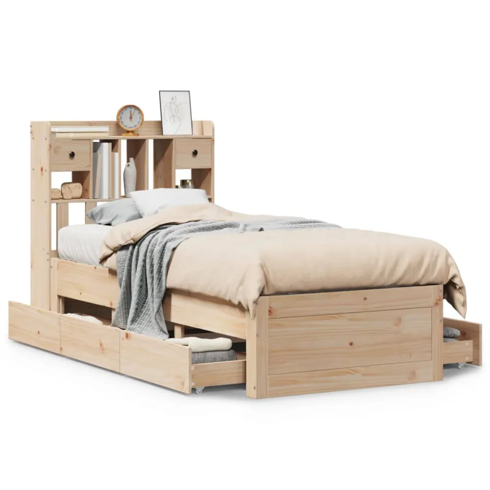 Certificado Anti-Alérgico Cama com estante sem colchão 75x190 cm pinho maciço