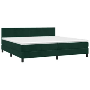 Certificado Anti-Alérgico Cama com molasemcolchão 200x200 cm veludo verde-escuro
