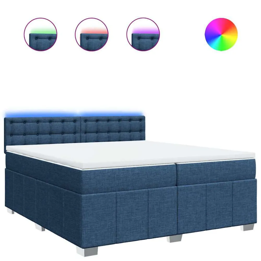 Certificado Anti-Alérgico Cama com molasemcolchão 200x200 cm tecido azul