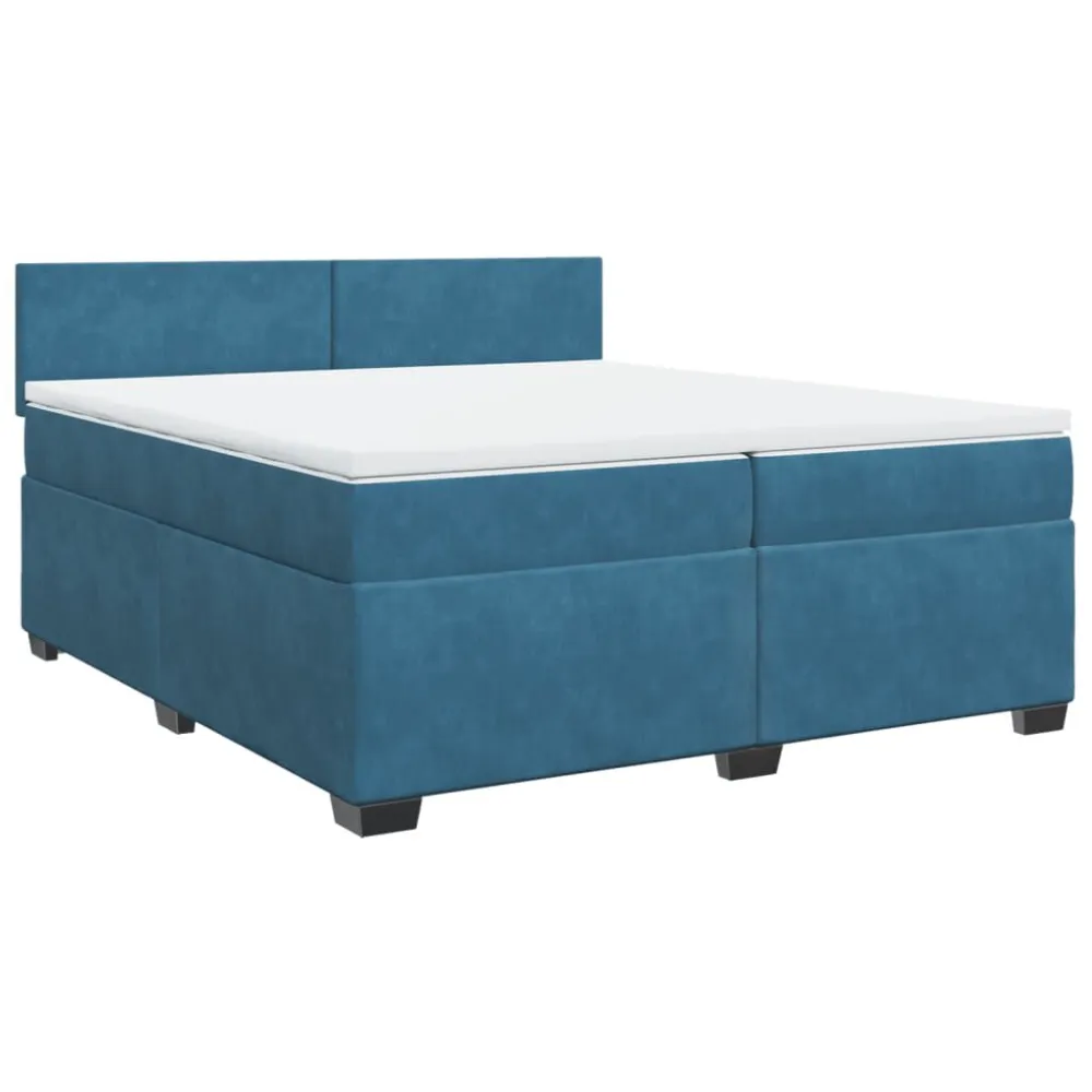 Certificado Anti-Alérgico Cama com molasemcolchão 200x200 cm veludo azul-escuro