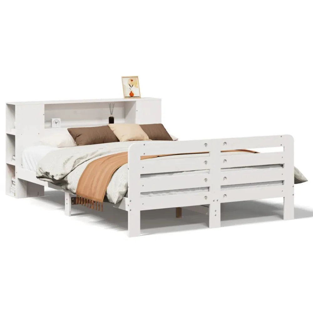 Certificado Anti-Alérgico Cama sem colchão 135x190 cm madeira de pinho maciç branco