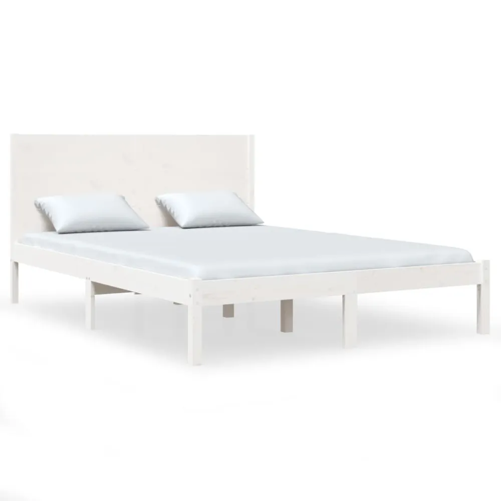 Certificado Anti-Alérgico Cama sem colchão 140x200 cm madeira de pinho maciç branco