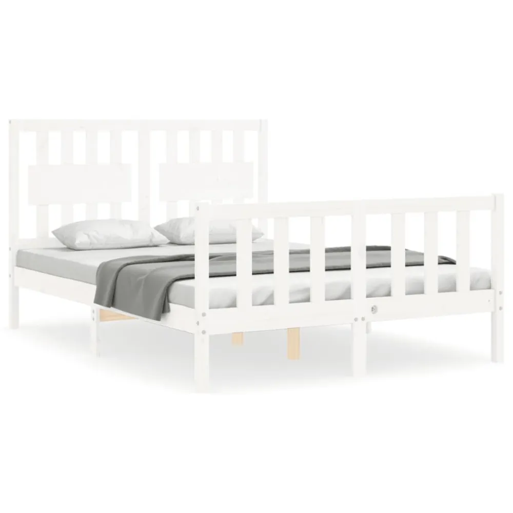 Certificado Anti-Alérgico Cama sem colchão 140x200 cm madeira de pinho maciç branco