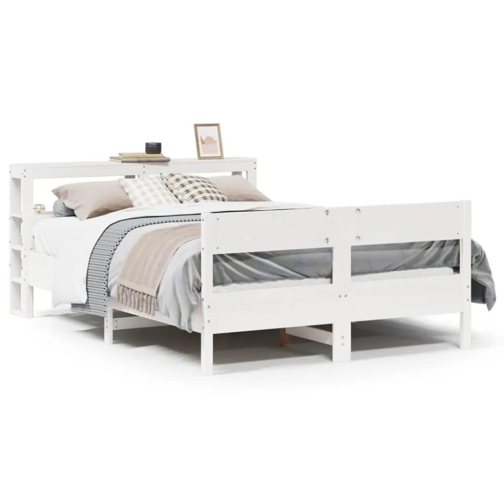Certificado Anti-Alérgico Cama sem colchão 150x200 cm madeira de pinho maciç branco