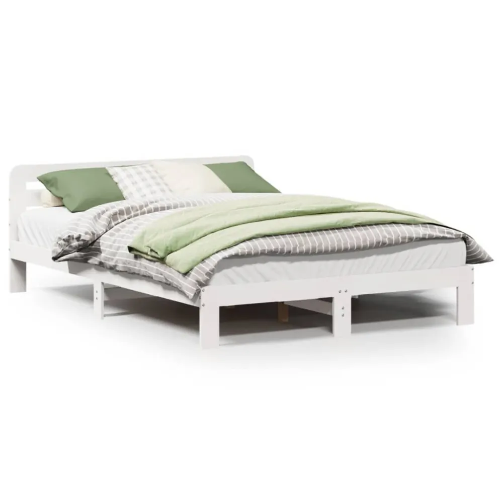 Certificado Anti-Alérgico Cama sem colchão 150x200 cm madeira de pinho maciç branco