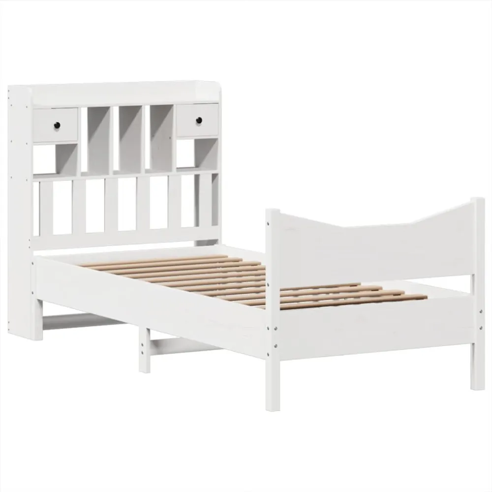Certificado Anti-Alérgico Cama sem colchão 90x190 cm madeira de pinho maciç branco