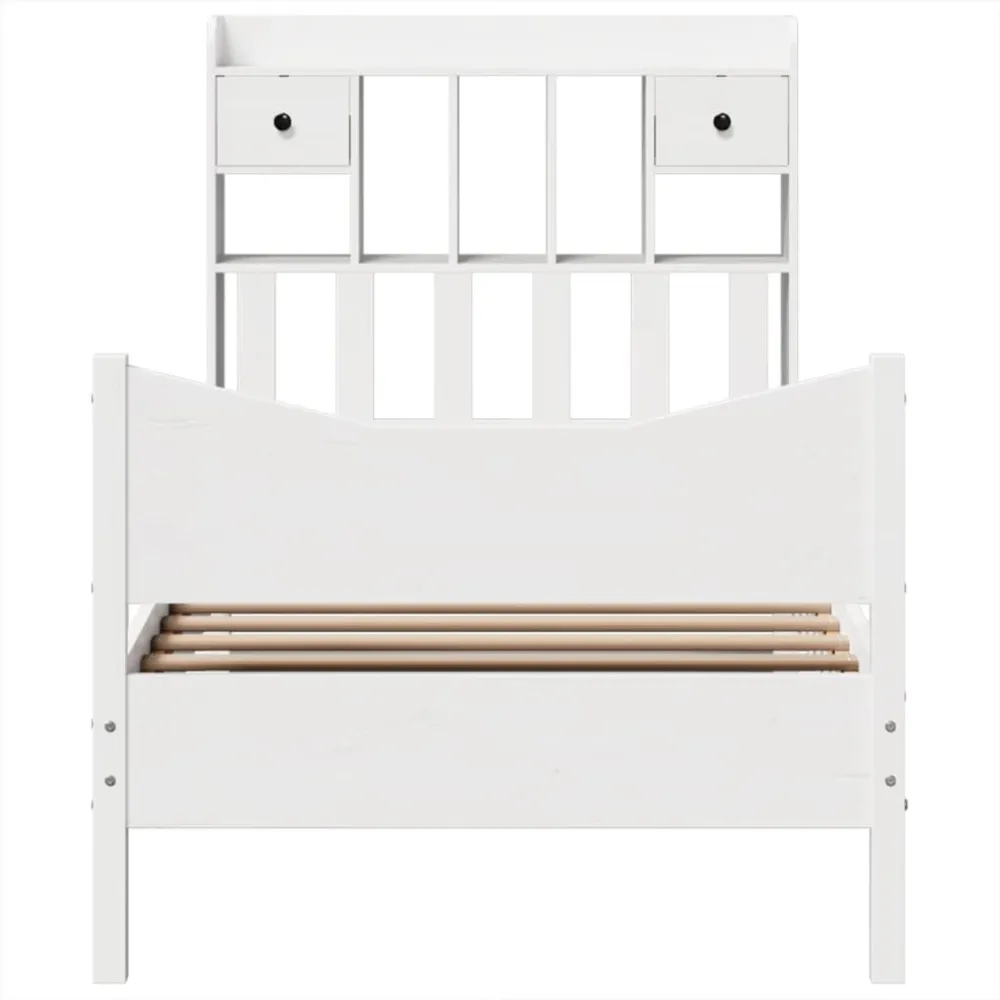 Certificado Anti-Alérgico Cama sem colchão 90x190 cm madeira de pinho maciç branco